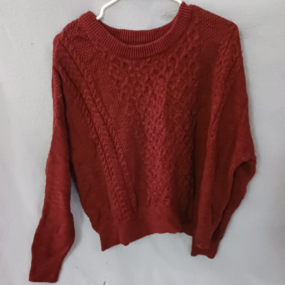 Cranberry cropped sweater